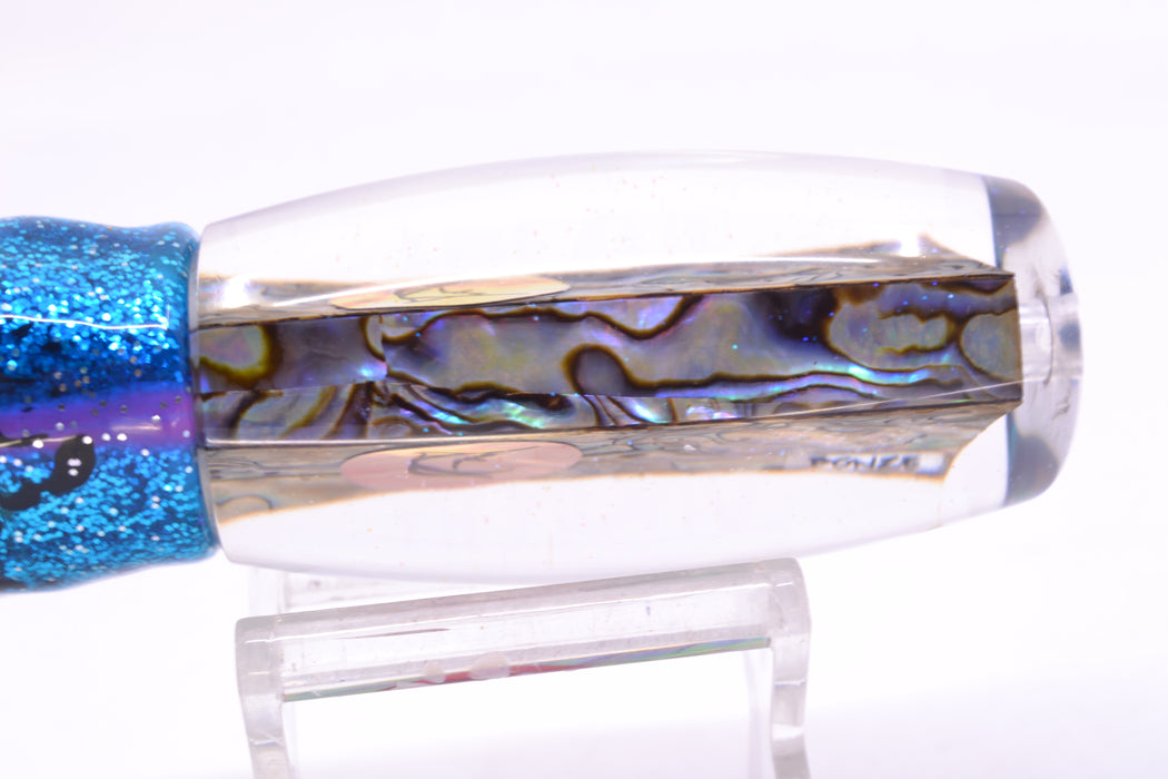 Bonze Lures Paua Shell Red Eyes Apache 9" 5.2oz Skirted Blue-Silver/Green-Gold