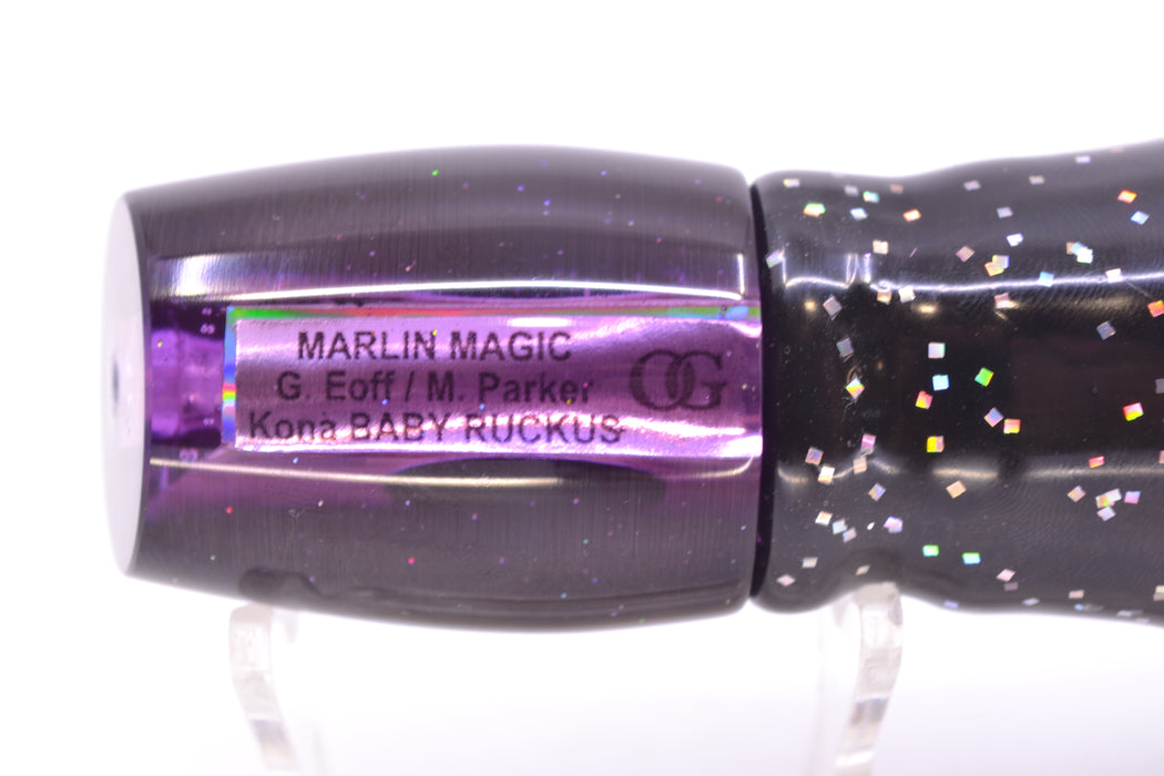 Marlin Magic Lures Purple Awabi Black Back Taxi Eyes Baby Ruckus 10" 6.5oz Skirted Black