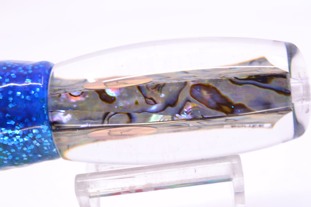 Bonze Lures Paua Shell Red Eyes Apache 9" 5.2oz Skirted Blue-Yellow-Silver