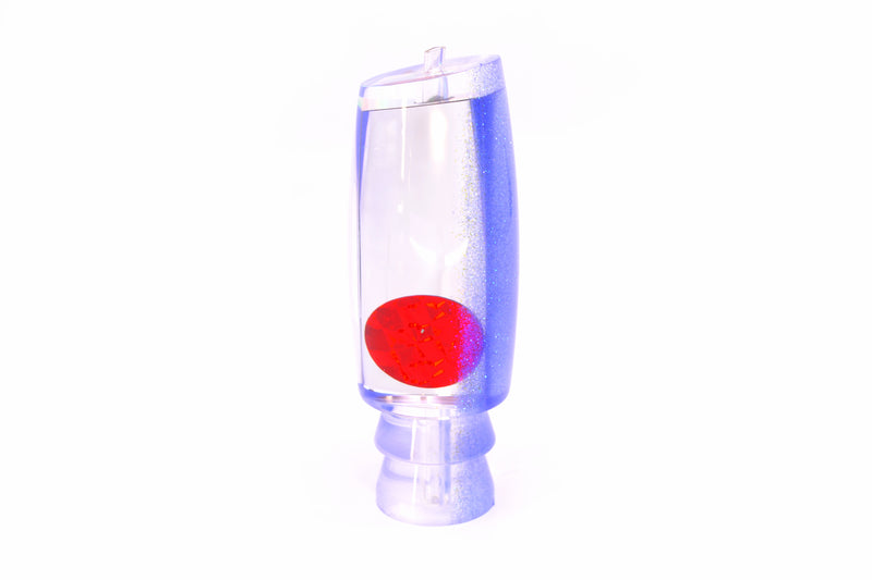 Moyes Lures Clear Mirrored Blue Glitter Back Red Eyes Medium Plunger 12" 5oz GZE