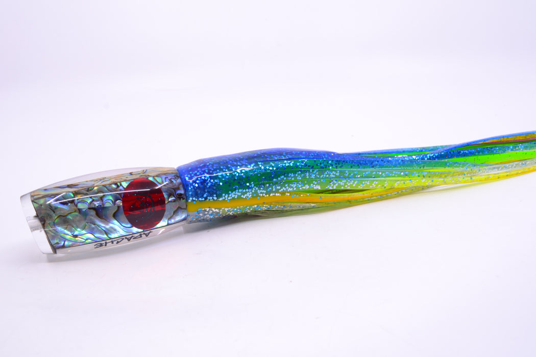 Bonze Lures Paua Shell Red Eyes Apache 9" 5.2oz Skirted Blue-Yellow-Silver