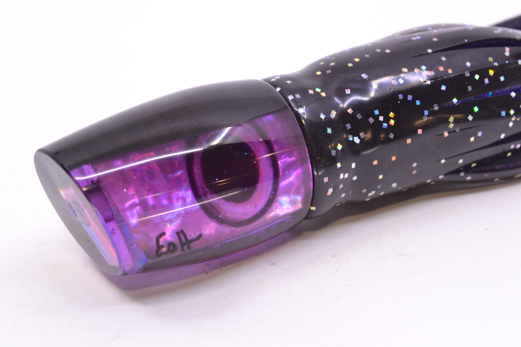 Marlin Magic Lures Purple Awabi Black Back Taxi Eyes Baby Ruckus 10" 6.5oz Skirted Black