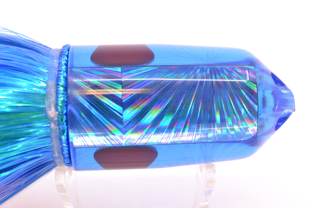 Moyes Lures Blue Rainbow Starburst 2-Hole Large Sniper Jet 12" 12oz Strobez Blue-White