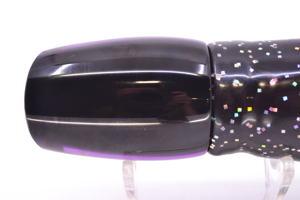 Marlin Magic Lures Purple Awabi Black Back Red Eyes Baby Ruckus 10" 6.5oz Skirted Black