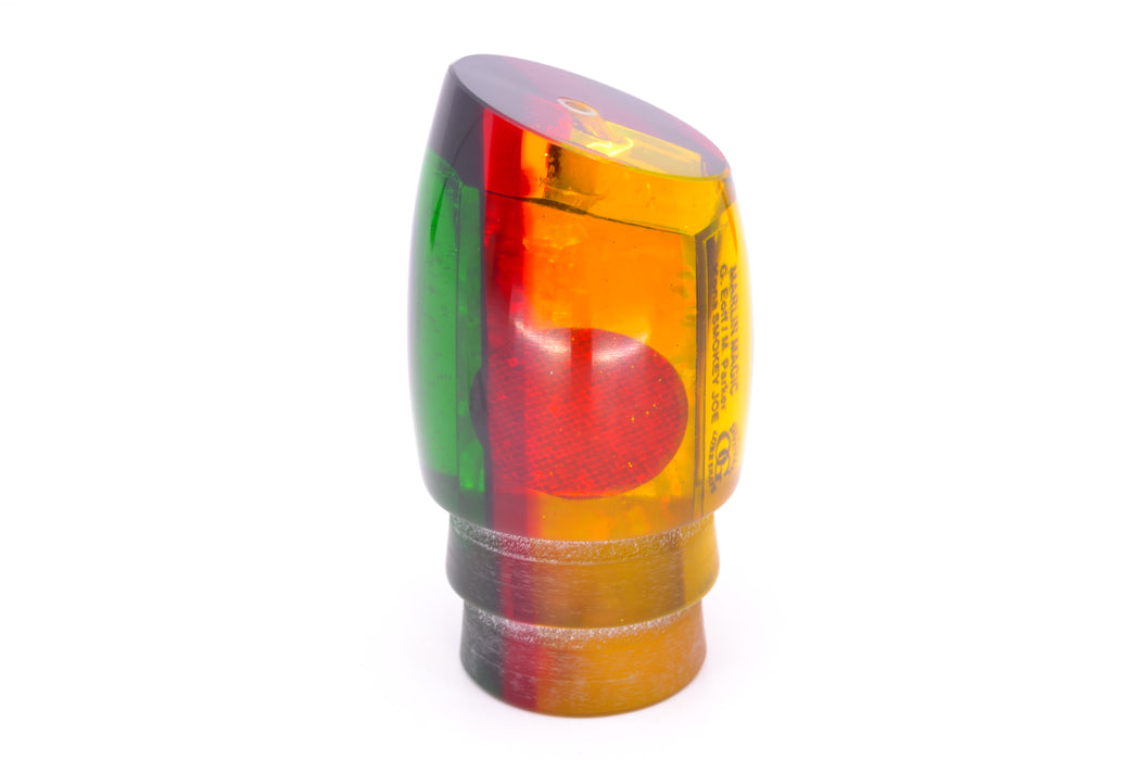 Marlin Magic "Rasta" Yellow Awabi Green-Red Back Red Eyes Smokey Joe 12" 6.5oz