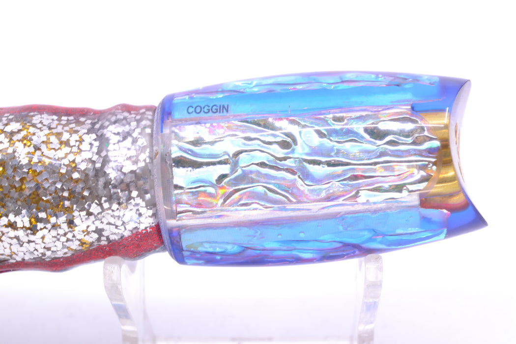 Coggin Lures Rainbow Dichro Blue-Red Back 4-Hole Kilauea Tado Scoop 9" 6oz Skirted Evil