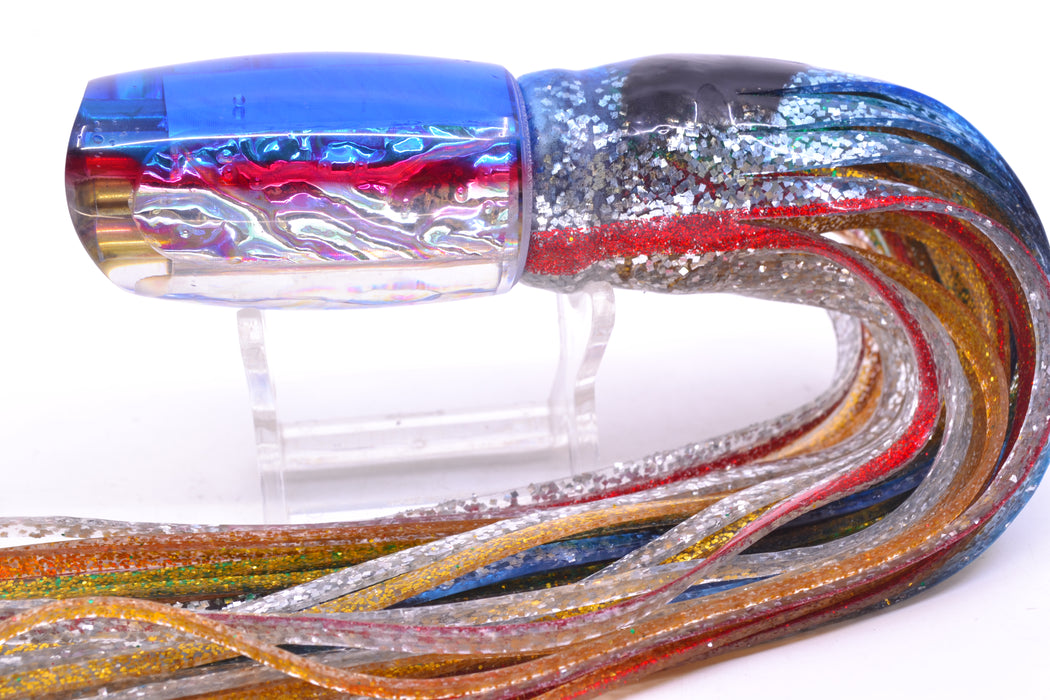 Coggin Lures Rainbow Dichro Blue-Red Back 4-Hole Kilauea Tado Scoop 9" 6oz Skirted Evil