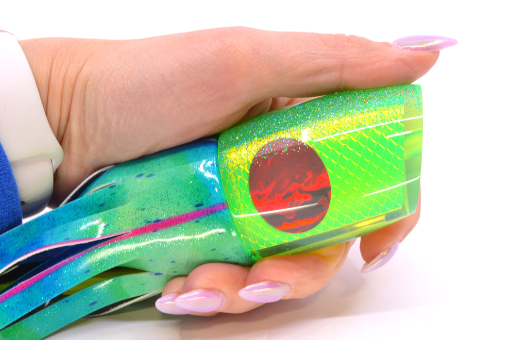 TANTRUM Lures Chartreuse Rainbow Scale Ice Blue Back Large Bandit 12" 7.8oz FT Vinyl GZE