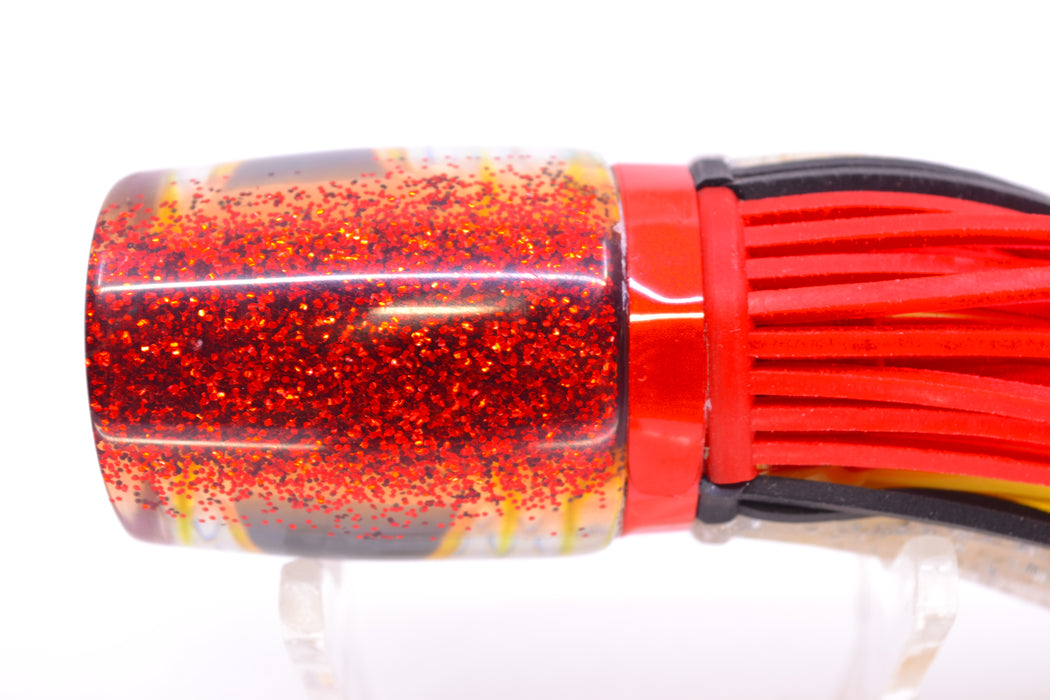 Amaral Lures Silver Pearl Rainbow Scale Yellow Stripes Red Back Krait 10" 3.5oz