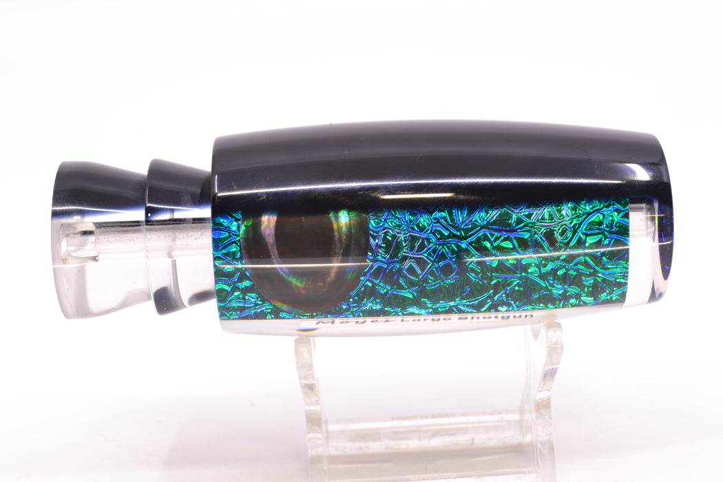 Moyes Lures Blue-Green Oil Slick Black Back Taxi Eyes Large Shotgun 12" 4.7oz