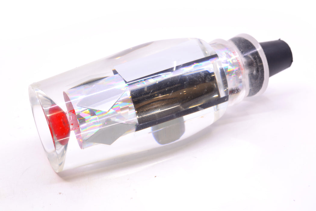 Aloha Lures Clear Mirrored Silver Rainbow Flake Kona Mongo 14" 8.7oz Near New Pre-Owned