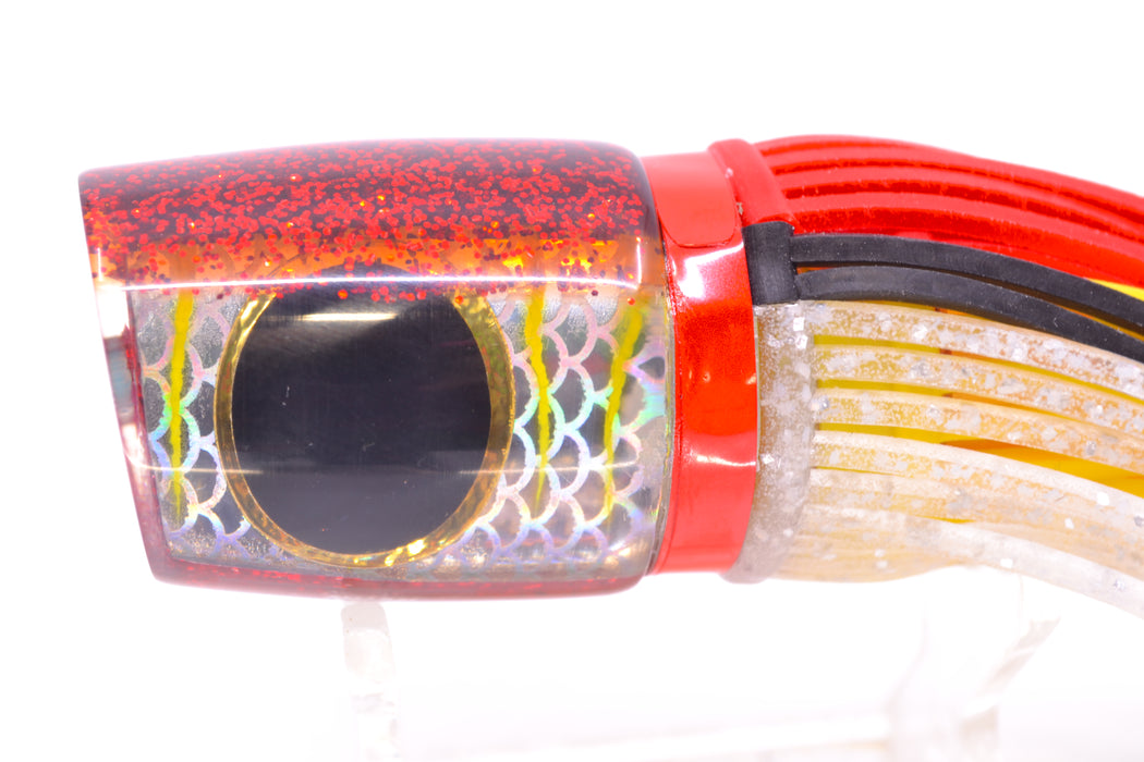 Amaral Lures Silver Pearl Rainbow Scale Yellow Stripes Red Back Krait 10" 3.5oz