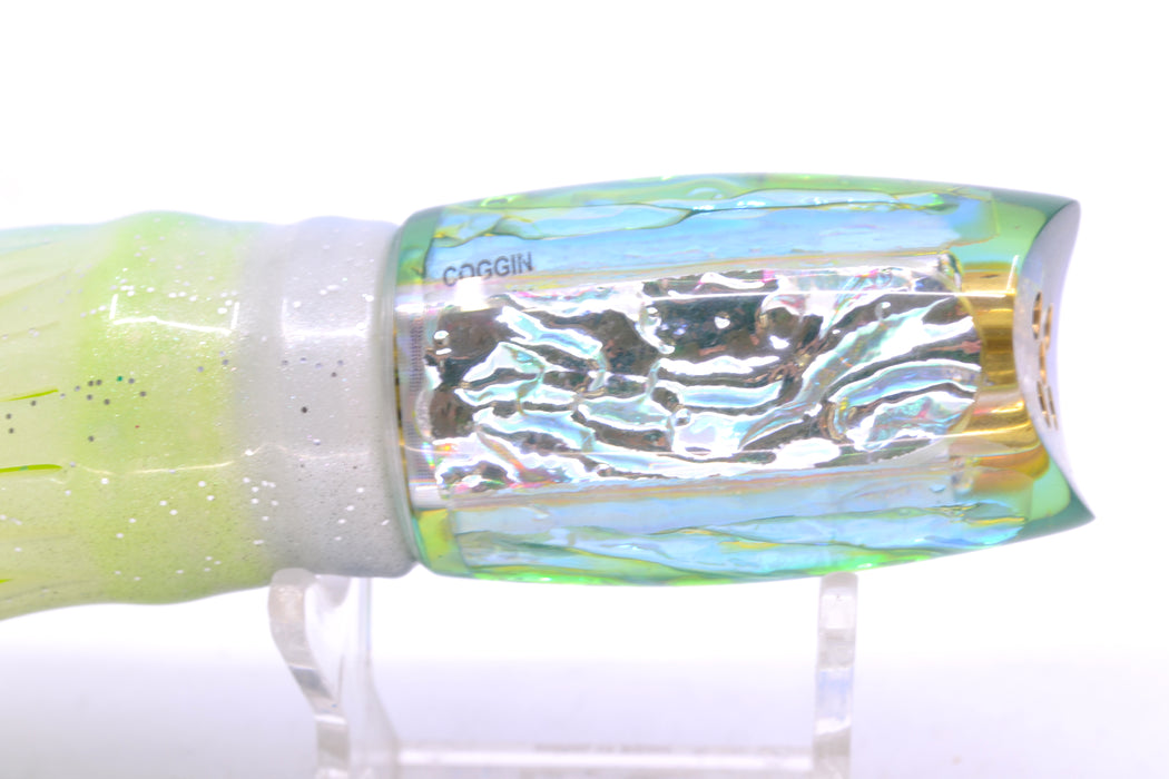 Coggin Lures Rainbow Dichro Blue-Yellow Back 4-Hole Kilauea Tado Scoop 9" 6oz Skirted