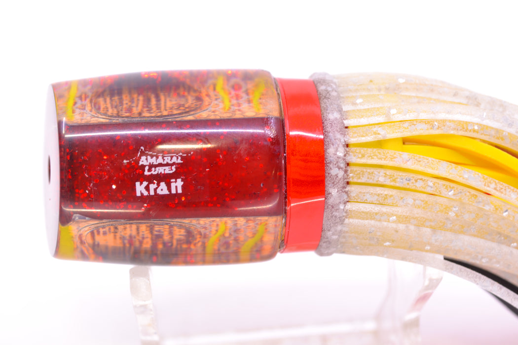 Amaral Lures Silver Pearl Rainbow Scale Yellow Stripes Red Back Krait 10" 3.5oz