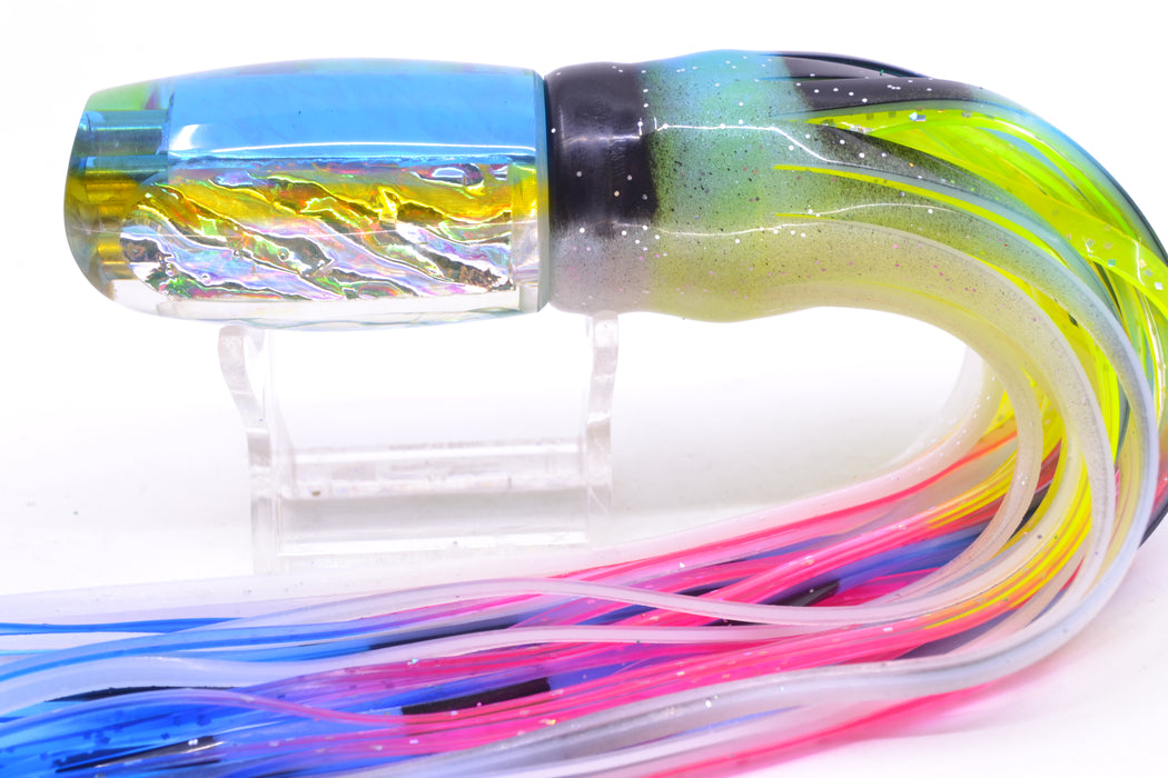 Coggin Lures Rainbow Dichro Blue-Yellow Back 4-Hole Kilauea Tado Scoop 9" 6oz Skirted
