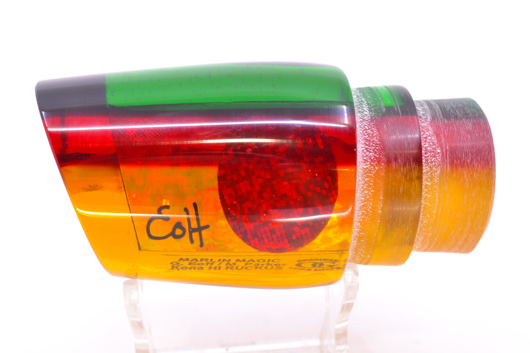 Marlin Magic Lures "Rasta" Yellow Awabi Green-Red Back Red Eyes Ruckus 12" 7.2oz
