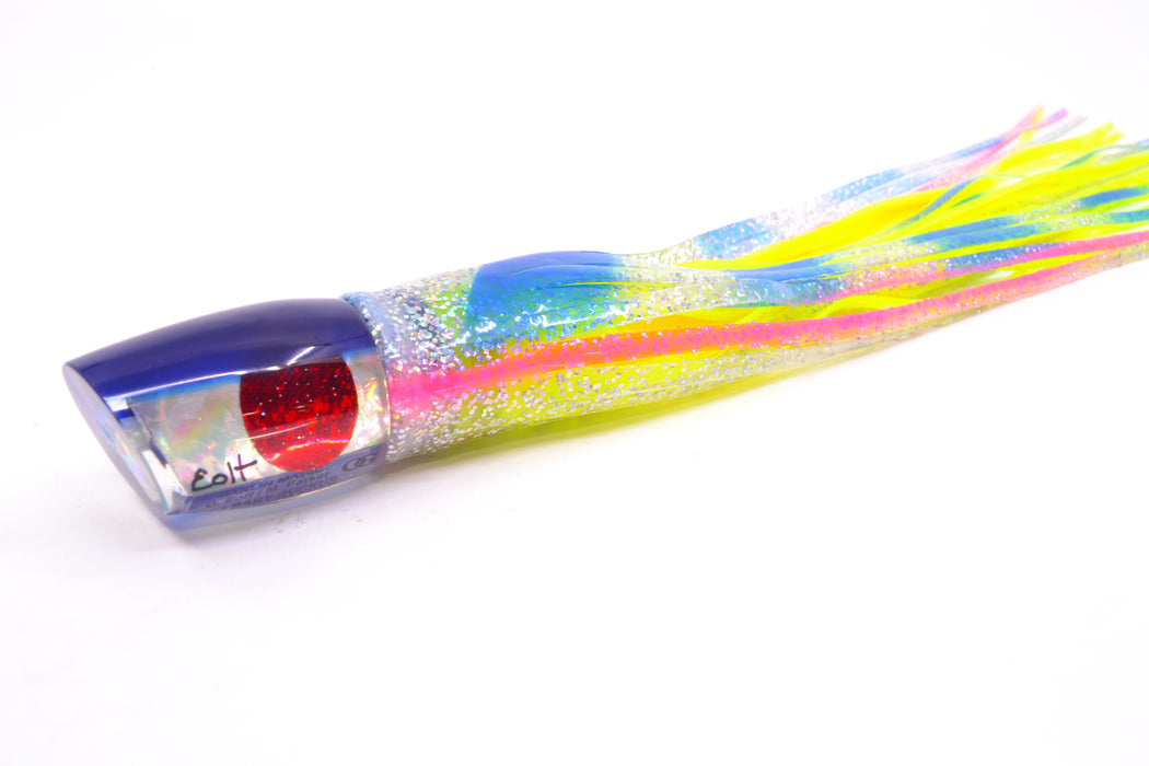 Marlin Magic Lures White Awabi Blue Back Red Eyes Baby Ruckus 10" 6.5oz Skirted Blue-Holo