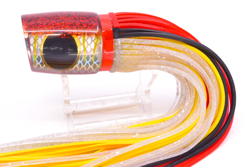 Amaral Lures Silver Pearl Rainbow Scale Yellow Stripes Red Back Krait 10" 3.5oz