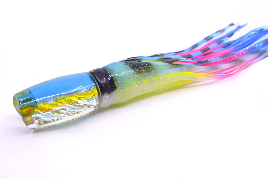 Coggin Lures Rainbow Dichro Blue-Yellow Back 4-Hole Kilauea Tado Scoop 9" 6oz Skirted