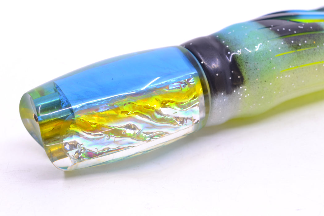 Coggin Lures Rainbow Dichro Blue-Yellow Back 4-Hole Kilauea Tado Scoop 9" 6oz Skirted