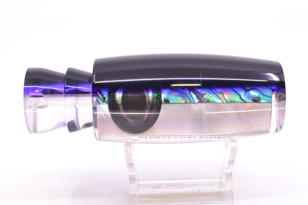 Moyes Lures Skipjack Paua-MOP Black-Purple Back Taxi Eyes Large Shotgun 12" 4.7oz
