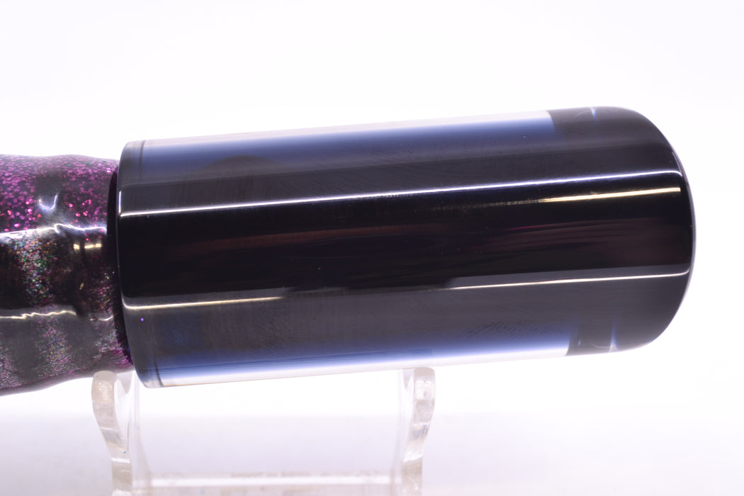 Moyes Lures Clear Mirrored Black Back Red Eyes Medium Pipe Bomb 12" 7.5oz Skirted Purple Aurora