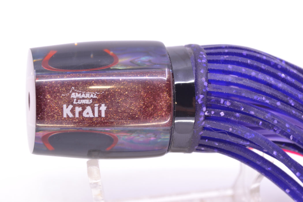 Amaral Lures Purple Marbled Abalone Black Back Krait 10" 3.5oz Black-Pink-Purple