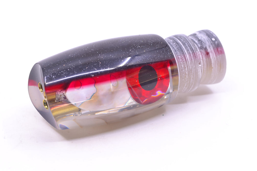 Coggin Lures Real White MOP Black-Red Back Black-Red Eyes Kilauea Tado Scoop 9" 4oz