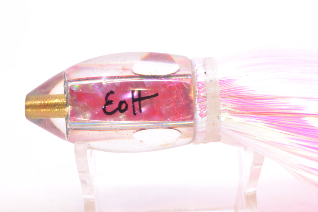 Marlin Magic Lures Pink MOP Red Eyes Teardrop AP Bullet 7" 2.8oz Strobez White/Pink