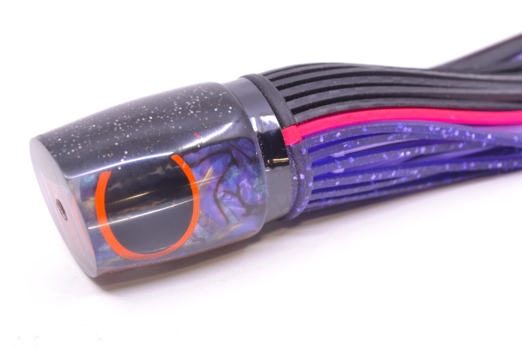 Amaral Lures Purple Marbled Abalone Black Back Krait 10" 3.5oz Black-Pink-Purple