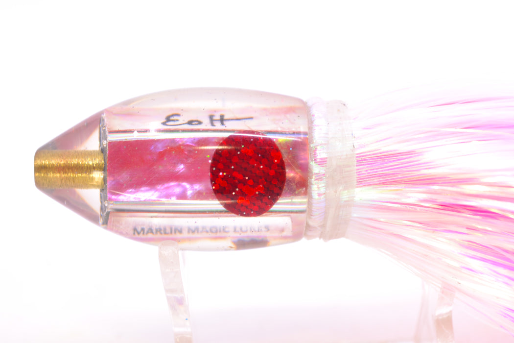 Marlin Magic Lures Pink MOP Red Eyes Teardrop AP Bullet 7" 2.8oz Strobez White/Pink