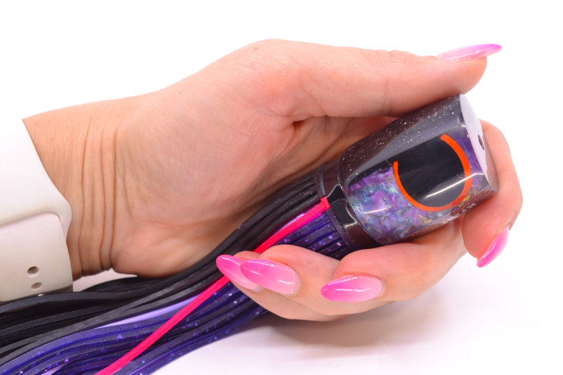 Amaral Lures Purple Marbled Abalone Black Back Krait 10" 3.5oz Black-Pink-Purple
