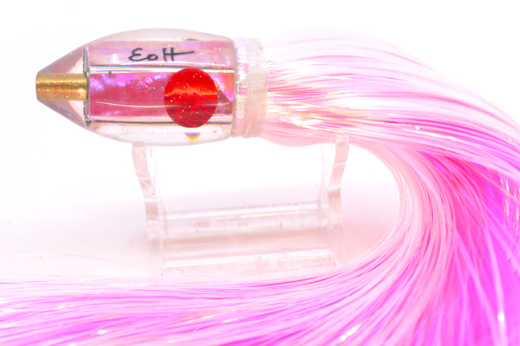 Marlin Magic Lures Pink MOP Red Eyes Teardrop AP Bullet 7" 2.8oz Strobez White/Pink