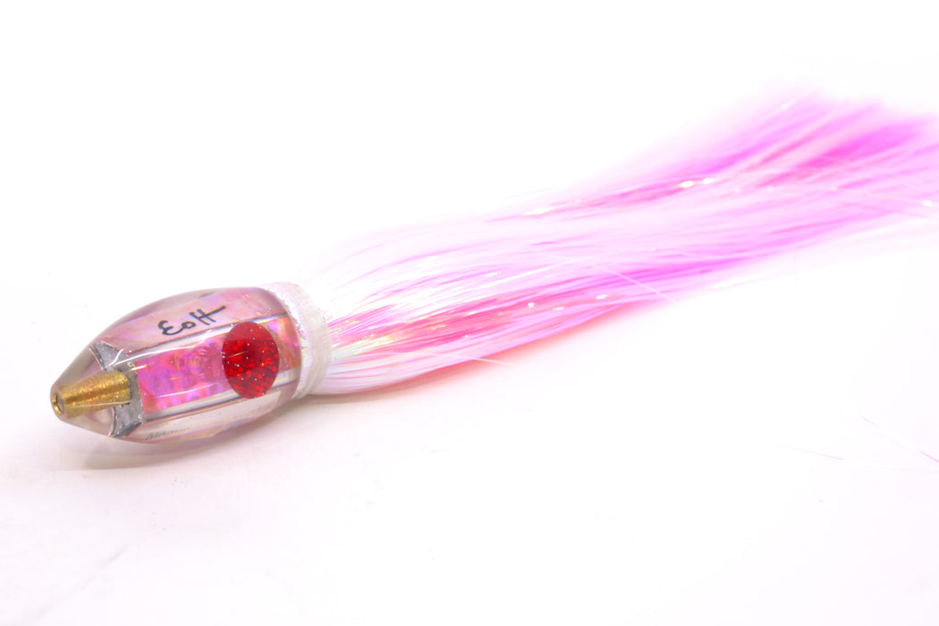 Marlin Magic Lures Pink MOP Red Eyes Teardrop AP Bullet 7" 2.8oz Strobez White/Pink