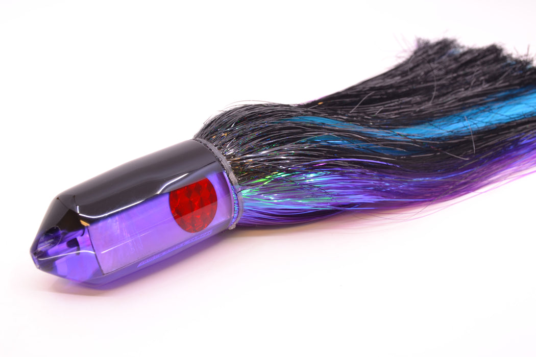 Moyes Lures Purple MOP Black Back 2-Hole Large Sniper Jet 12" 12oz Strobez Black-Purple