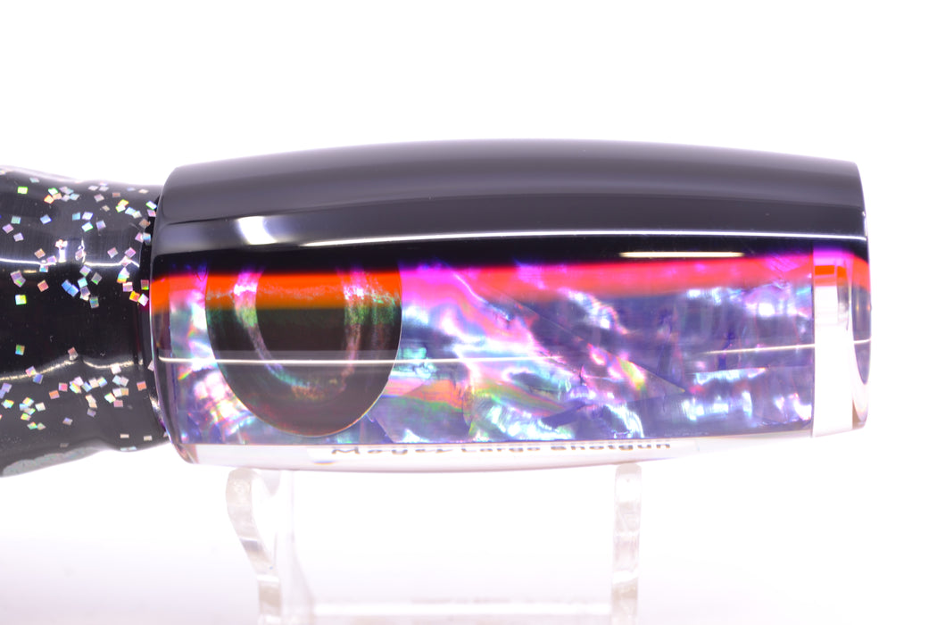 Moyes Lures Rainbow MOP Black-Pink Back Large Shotgun 12" 7.8oz Skirted Black/Pink