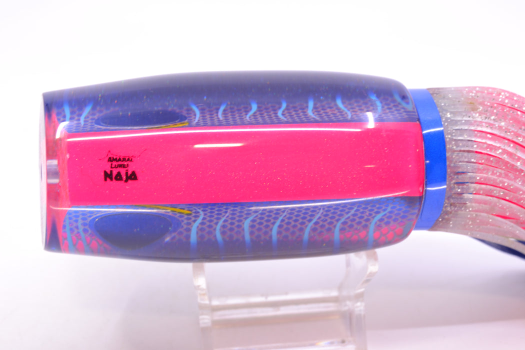 Amaral Lures Pink Pearl Rainbow Scale Ice Blue Stripes Blue Back Naja 16" 14.5oz