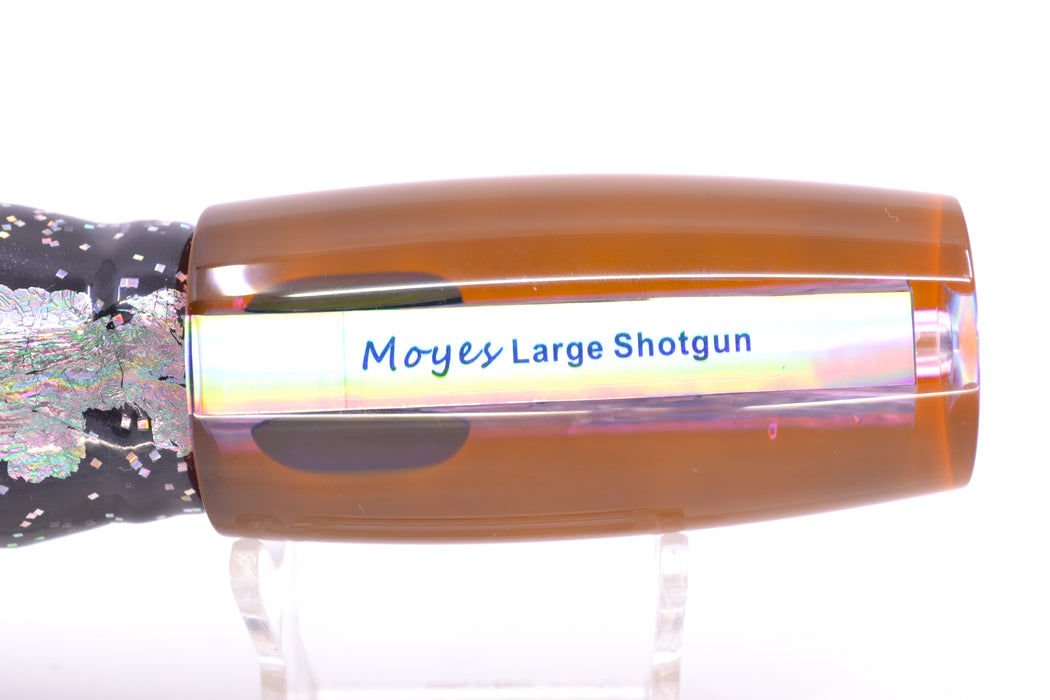 Moyes Lures Rainbow MOP Black-Pink Back Large Shotgun 12" 7.8oz Skirted Black/Pink