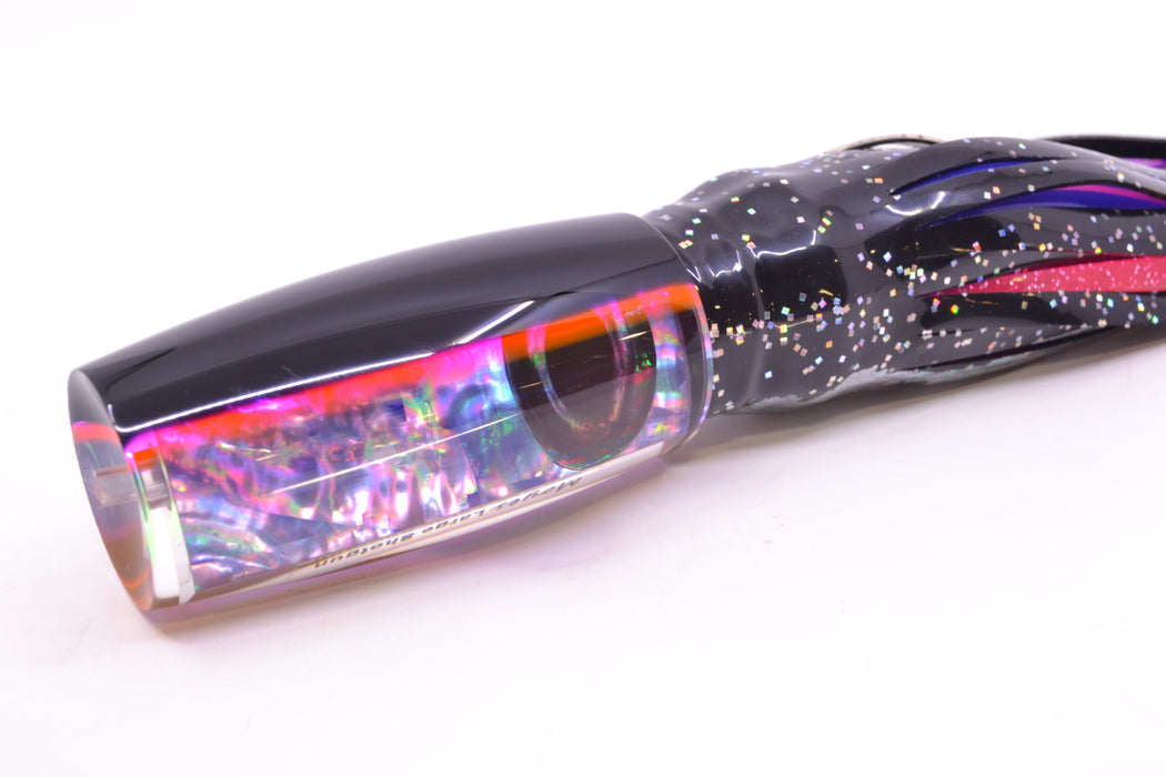 Moyes Lures Rainbow MOP Black-Pink Back Large Shotgun 12" 7.8oz Skirted Black/Pink