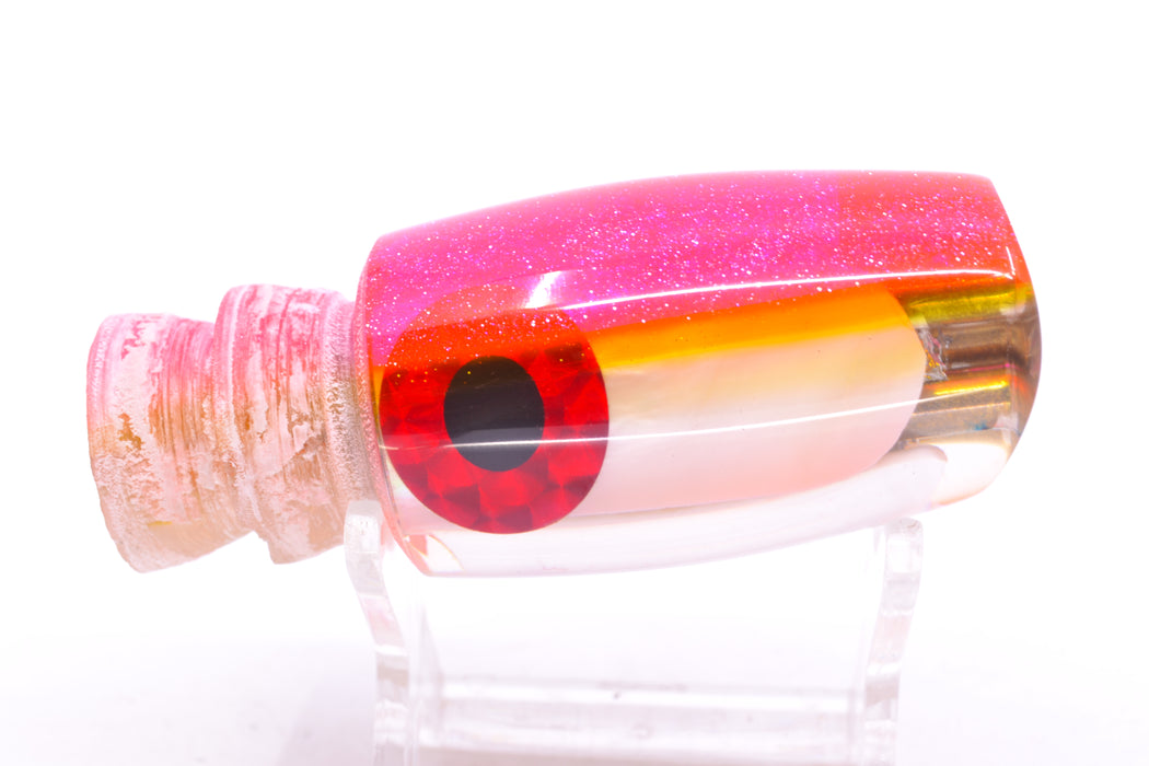 Coggin Lures Real White MOP Pink-Yellow Back Black-Red Eyes Kilauea Tado Scoop 9" 4oz
