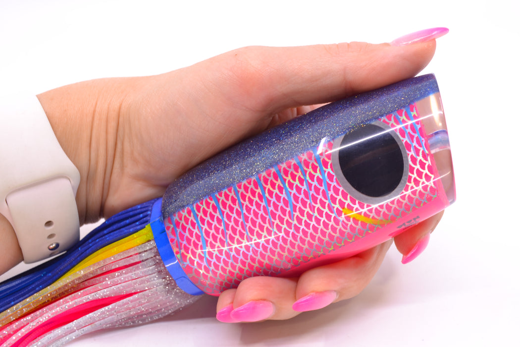 Amaral Lures Pink Pearl Rainbow Scale Ice Blue Stripes Blue Back Naja 16" 14.5oz