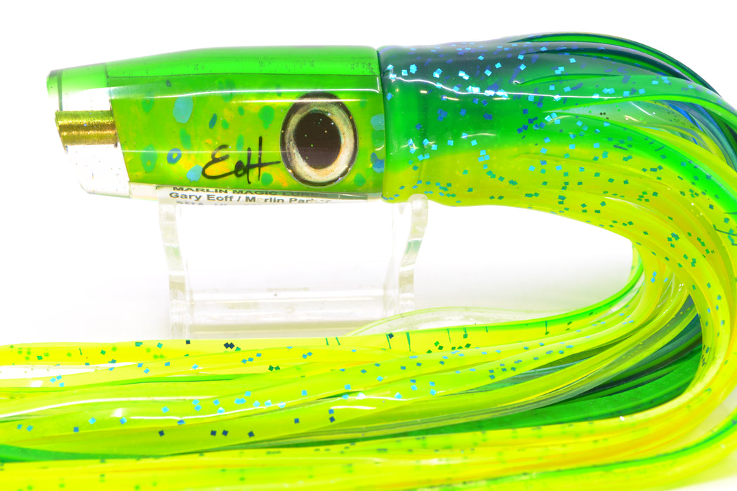 Marlin Magic Mahi MOP Green Back Taxidermy Eyes Small Plunger 9" 4.8oz Skirted Mahi