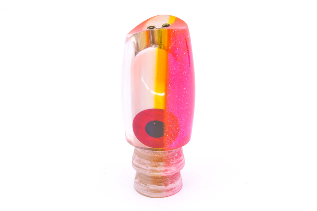Coggin Lures Real White MOP Pink-Yellow Back Black-Red Eyes Kilauea Tado Scoop 9" 4oz
