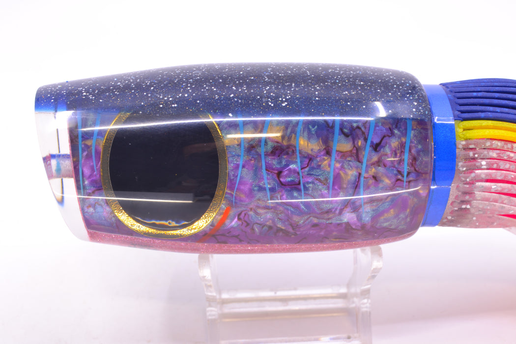 Amaral Lures Purple Marbled Abalone Shell Ice Blue Stripes Blue Back Naja 16" 14.5oz