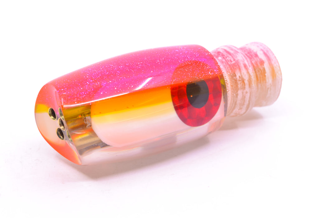 Coggin Lures Real White MOP Pink-Yellow Back Black-Red Eyes Kilauea Tado Scoop 9" 4oz