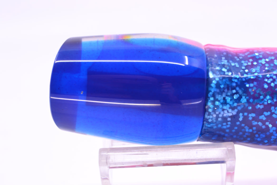 Marlin Magic Lures Pink MOP Blue Back Red Eyes Lil Hibby 10" 7.2oz Skirted Blue-Pink