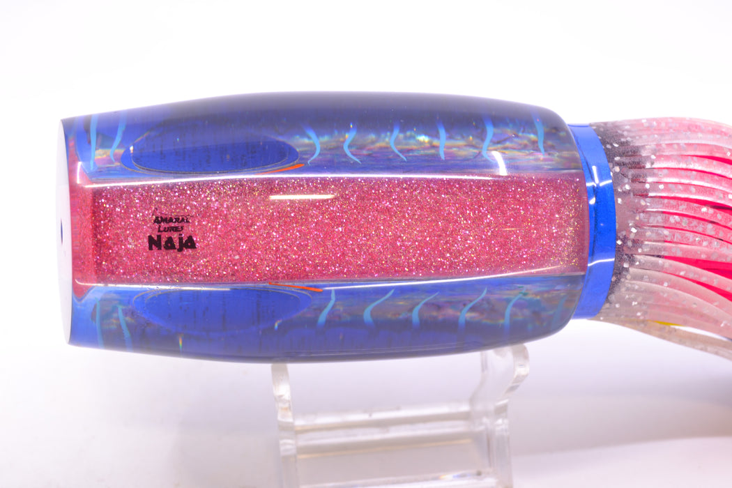 Amaral Lures Purple Marbled Abalone Shell Ice Blue Stripes Blue Back Naja 16" 14.5oz