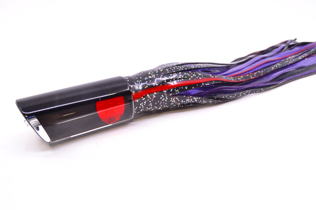 Moyes Lures Black Pearl Black Back Red Eyes Medium Pipe Bomb 12" 7.5oz Skirted Black