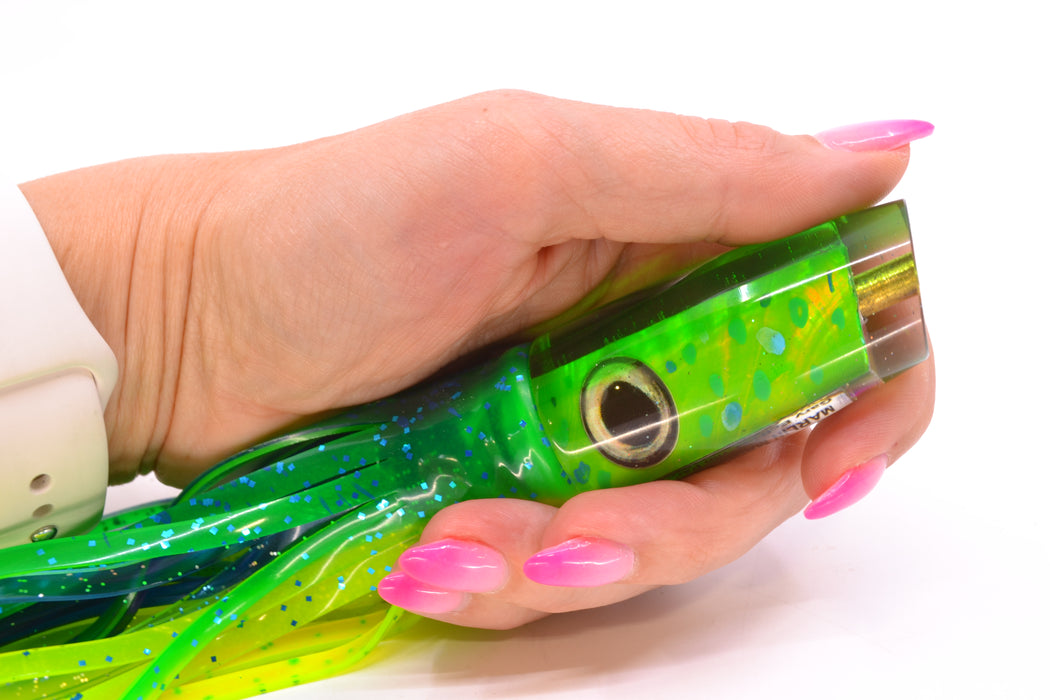 Marlin Magic Mahi MOP Green Back Taxidermy Eyes Small Plunger 9" 4.8oz Skirted Mahi