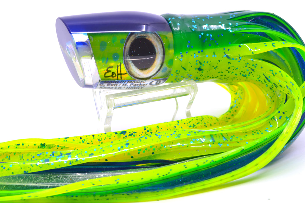 Marlin Magic Lures Mahi MOP Blue Back Taxi Eyes Lil Hibby 10" 7.2oz Skirted Mahi